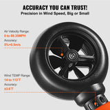 Monitoring & Testing: VEVOR Handheld Anemometer, -10℃ to 45℃, Digital Wind Speed Meter Gauge with LED Backlight Screen, Measures Wind Velocity Wind Temperature Air Flow Wind Chill, for Sailing Surfing Drone Flying HVAC
