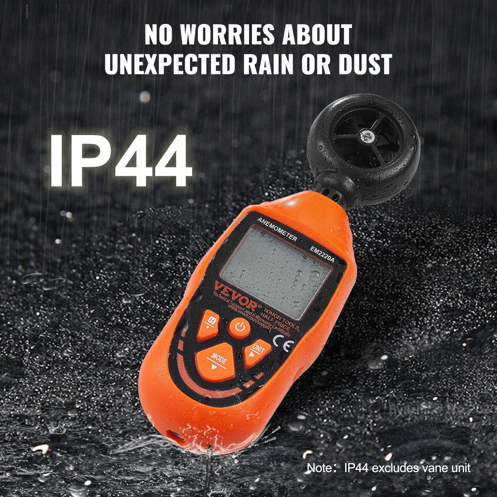 Monitoring & Testing: VEVOR Handheld Anemometer, -10℃ to 45℃, Digital Wind Speed Meter Gauge with LED Backlight Screen, Measures Wind Velocity Wind Temperature Air Flow Wind Chill, for Sailing Surfing Drone Flying HVAC