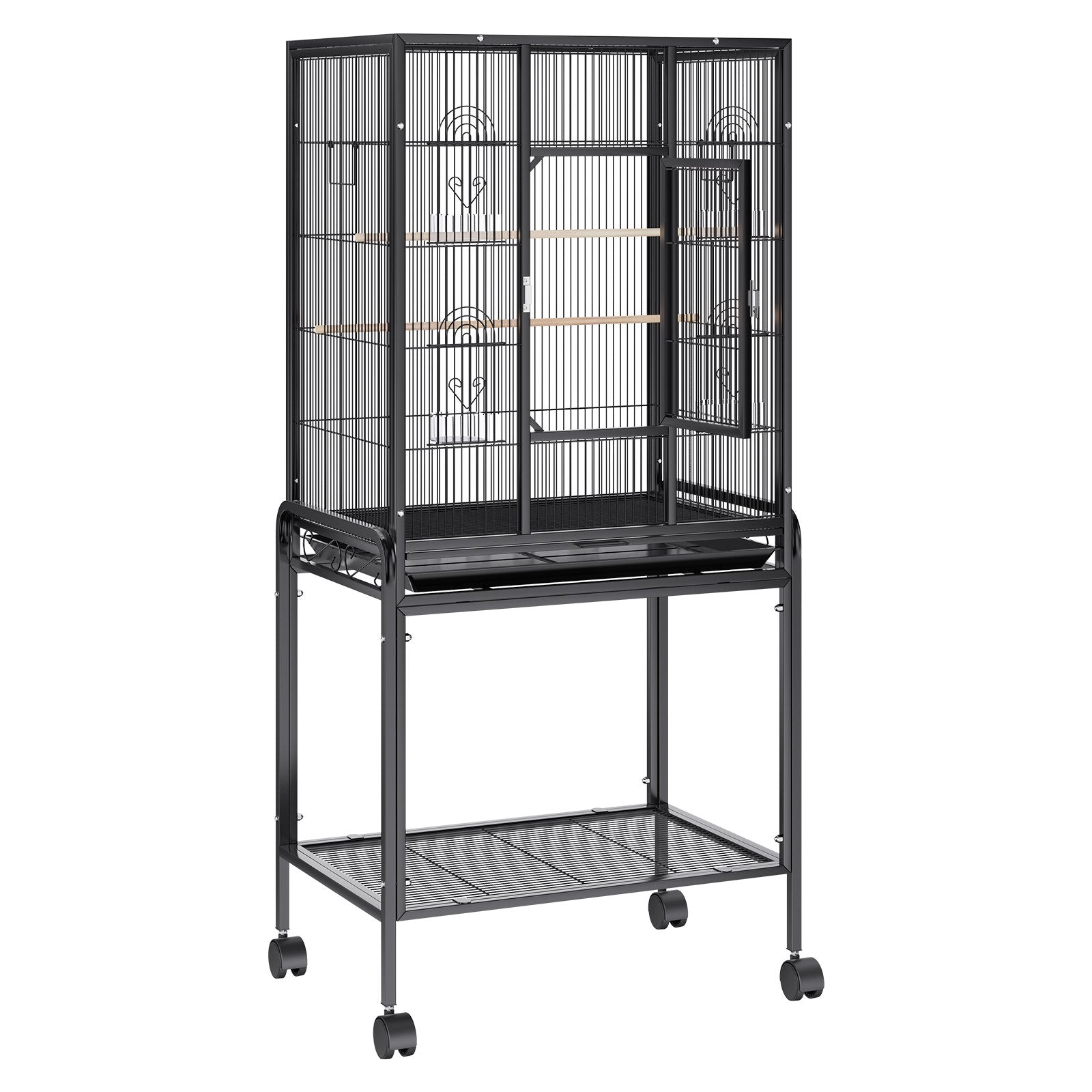 Bird Cages & Stands: VEVOR 54 inch Standing Large Bird Cage, Carbon Steel Flight Bird Cage for Parakeets, Cockatiels, Parrots, Macaw with Rolling Stand and Tray