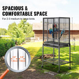 Bird Cages & Stands: VEVOR 54 inch Standing Large Bird Cage, Carbon Steel Flight Bird Cage for Parakeets, Cockatiels, Parrots, Macaw with Rolling Stand and Tray