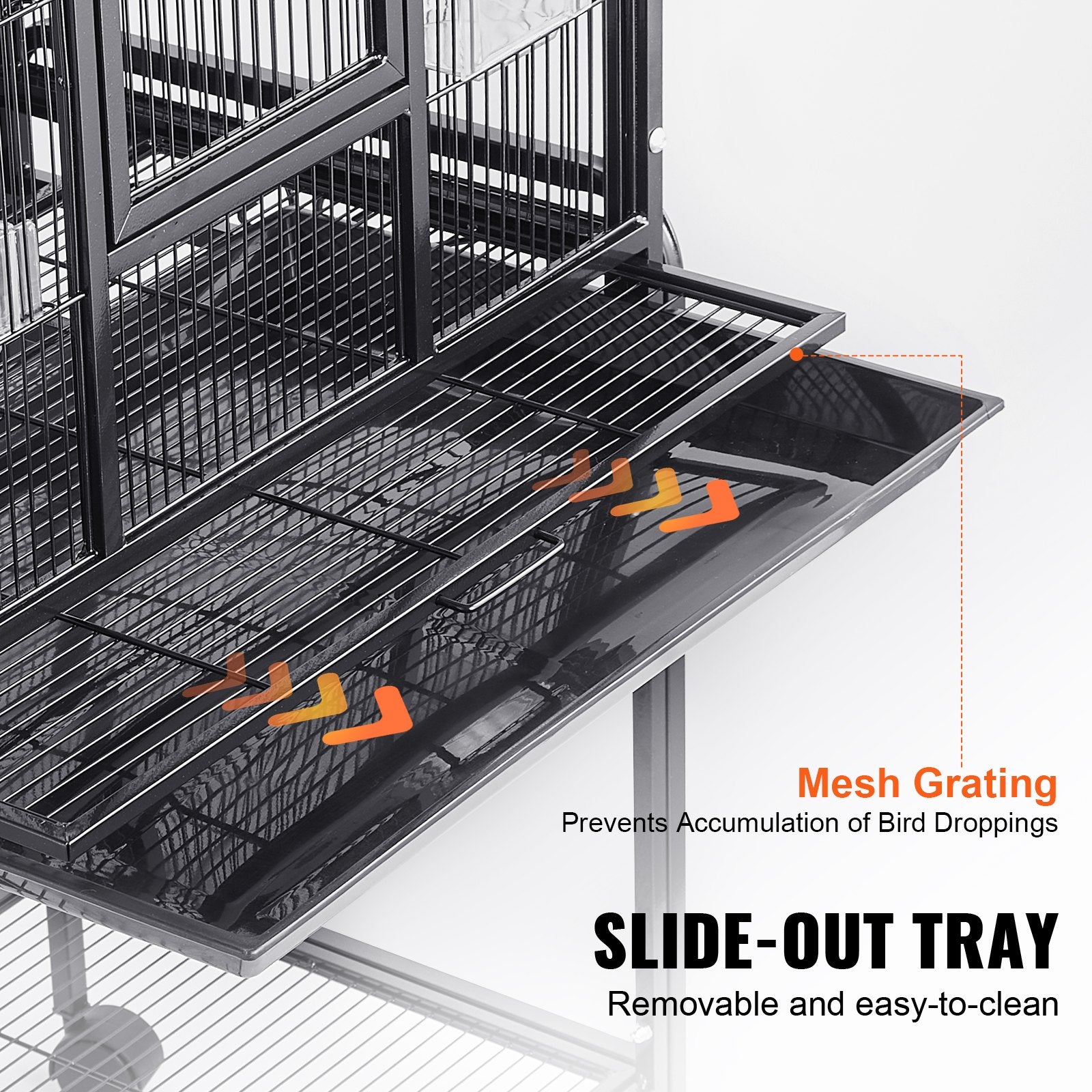 Bird Cages & Stands: VEVOR 54 inch Standing Large Bird Cage, Carbon Steel Flight Bird Cage for Parakeets, Cockatiels, Parrots, Macaw with Rolling Stand and Tray