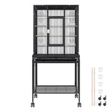 Bird Cages & Stands: VEVOR 54 inch Standing Large Bird Cage, Carbon Steel Flight Bird Cage for Parakeets, Cockatiels, Parrots, Macaw with Rolling Stand and Tray
