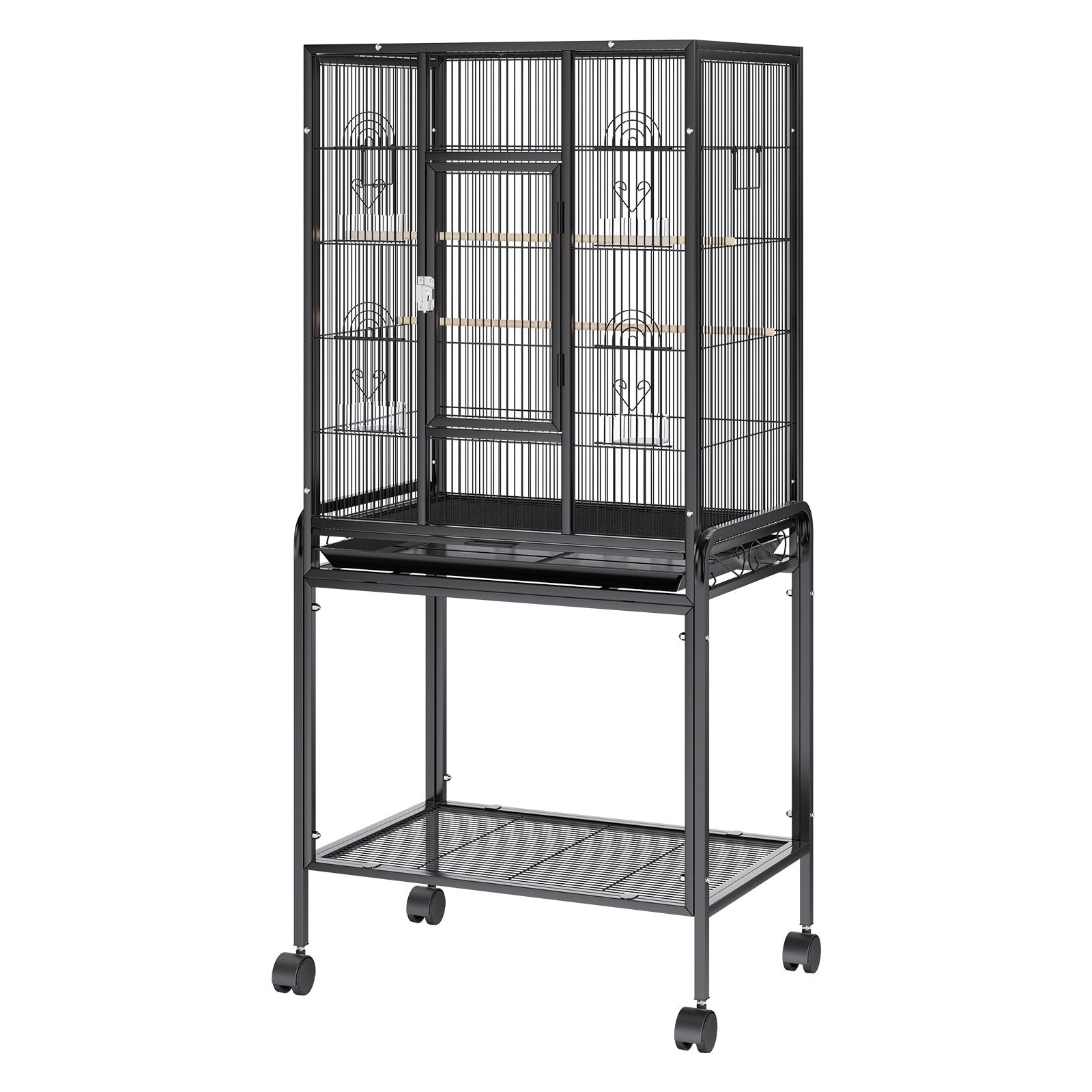 Bird Cages & Stands: VEVOR 54 inch Standing Large Bird Cage, Carbon Steel Flight Bird Cage for Parakeets, Cockatiels, Parrots, Macaw with Rolling Stand and Tray