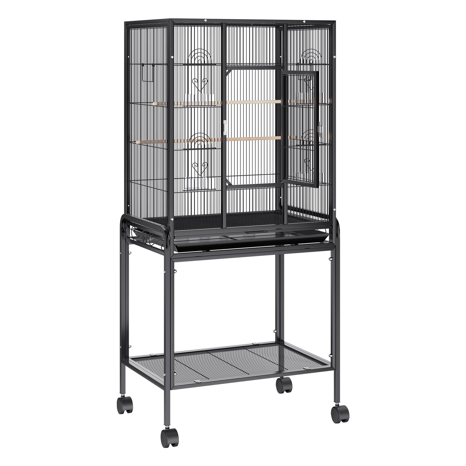 Bird Cages & Stands: VEVOR 54 inch Standing Large Bird Cage, Carbon Steel Flight Bird Cage for Parakeets, Cockatiels, Parrots, Macaw with Rolling Stand and Tray
