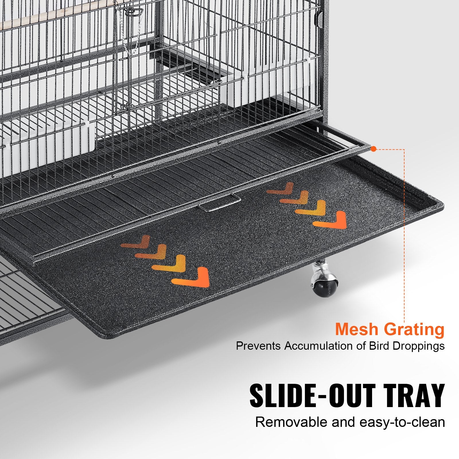 Bird Cages & Stands: VEVOR 52 inch Standing Large Bird Cage, Carbon Steel Flight Bird Cage for Parakeets, Cockatiels, Parrots, Macaw with Rolling Stand and Tray