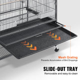 Bird Cages & Stands: VEVOR 52 inch Standing Large Bird Cage, Carbon Steel Flight Bird Cage for Parakeets, Cockatiels, Parrots, Macaw with Rolling Stand and Tray