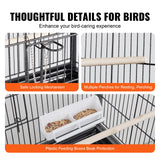 Bird Cages & Stands: VEVOR 52 inch Standing Large Bird Cage, Carbon Steel Flight Bird Cage for Parakeets, Cockatiels, Parrots, Macaw with Rolling Stand and Tray