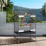 Bird Cages & Stands: VEVOR 52 inch Standing Large Bird Cage, Carbon Steel Flight Bird Cage for Parakeets, Cockatiels, Parrots, Macaw with Rolling Stand and Tray