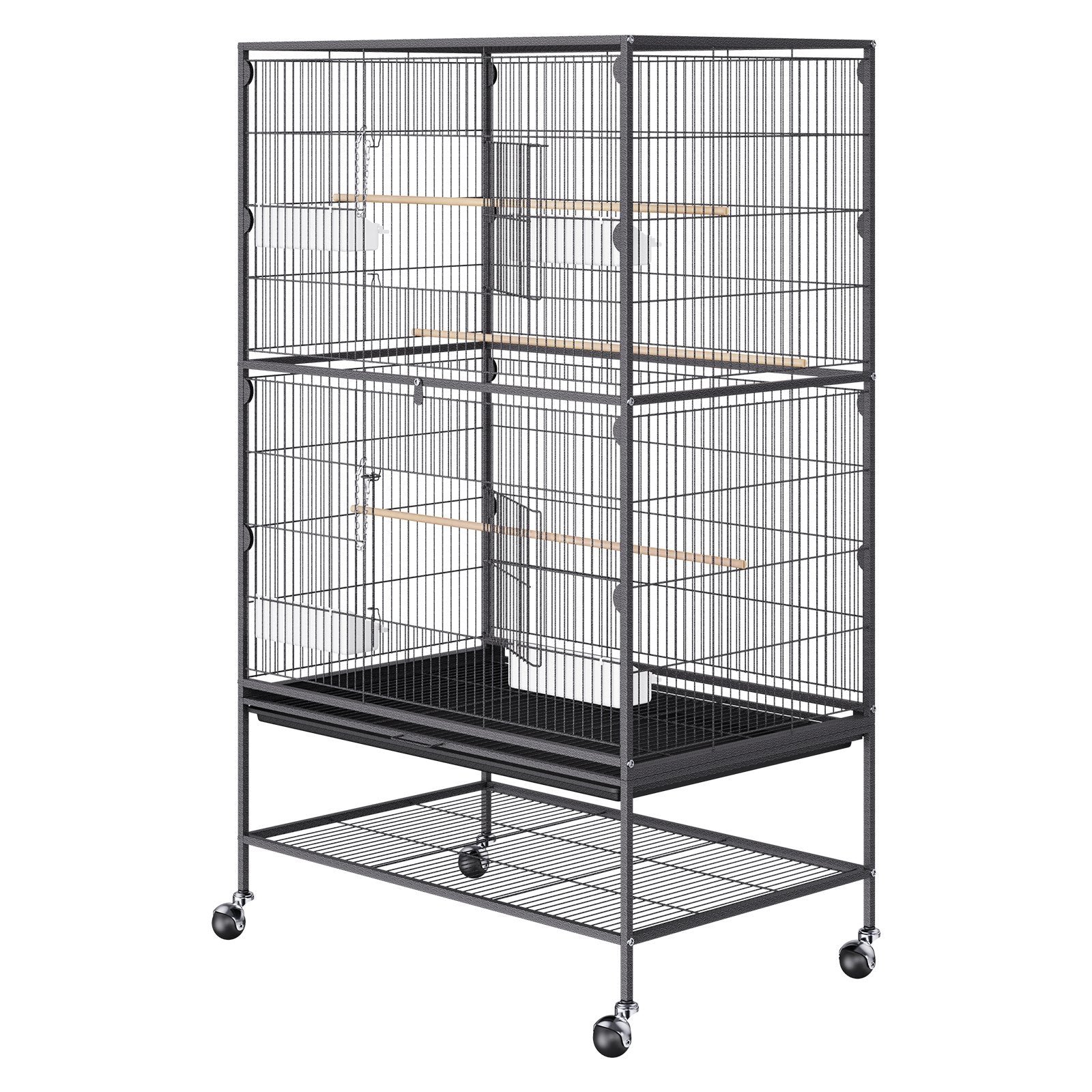 Bird Cages & Stands: VEVOR 52 inch Standing Large Bird Cage, Carbon Steel Flight Bird Cage for Parakeets, Cockatiels, Parrots, Macaw with Rolling Stand and Tray