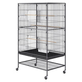 Bird Cages & Stands: VEVOR 52 inch Standing Large Bird Cage, Carbon Steel Flight Bird Cage for Parakeets, Cockatiels, Parrots, Macaw with Rolling Stand and Tray