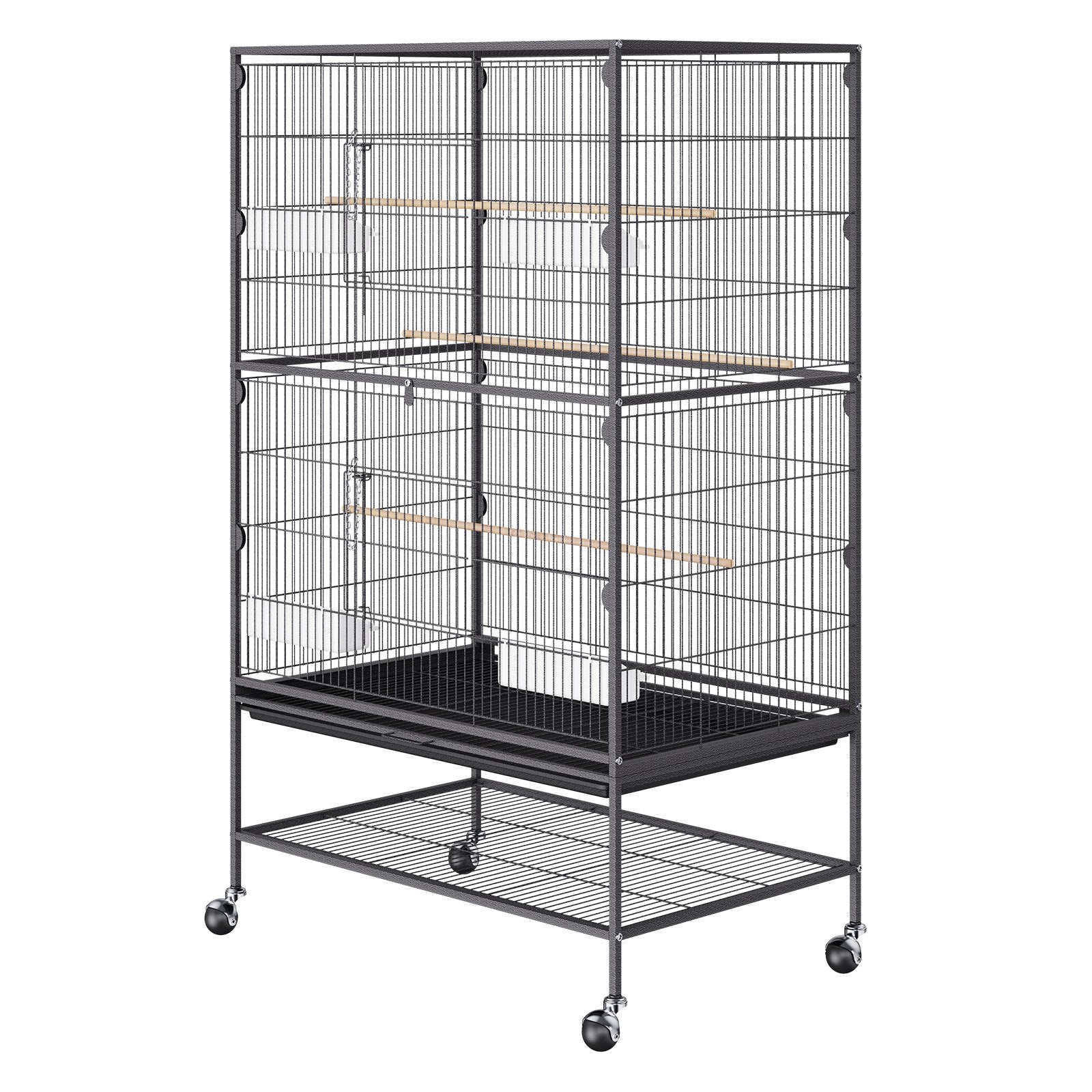 Bird Cages & Stands: VEVOR 52 inch Standing Large Bird Cage, Carbon Steel Flight Bird Cage for Parakeets, Cockatiels, Parrots, Macaw with Rolling Stand and Tray