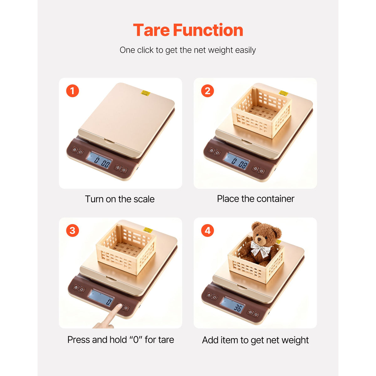 Digital Shipping Postal Scale, 2 g High Accuracy, 40 kg Postal Scale with Hold/Tare/Auto-off Function, Flip Holder Design & Easy Calibration, Fit for Home and Office Use, Battery Included