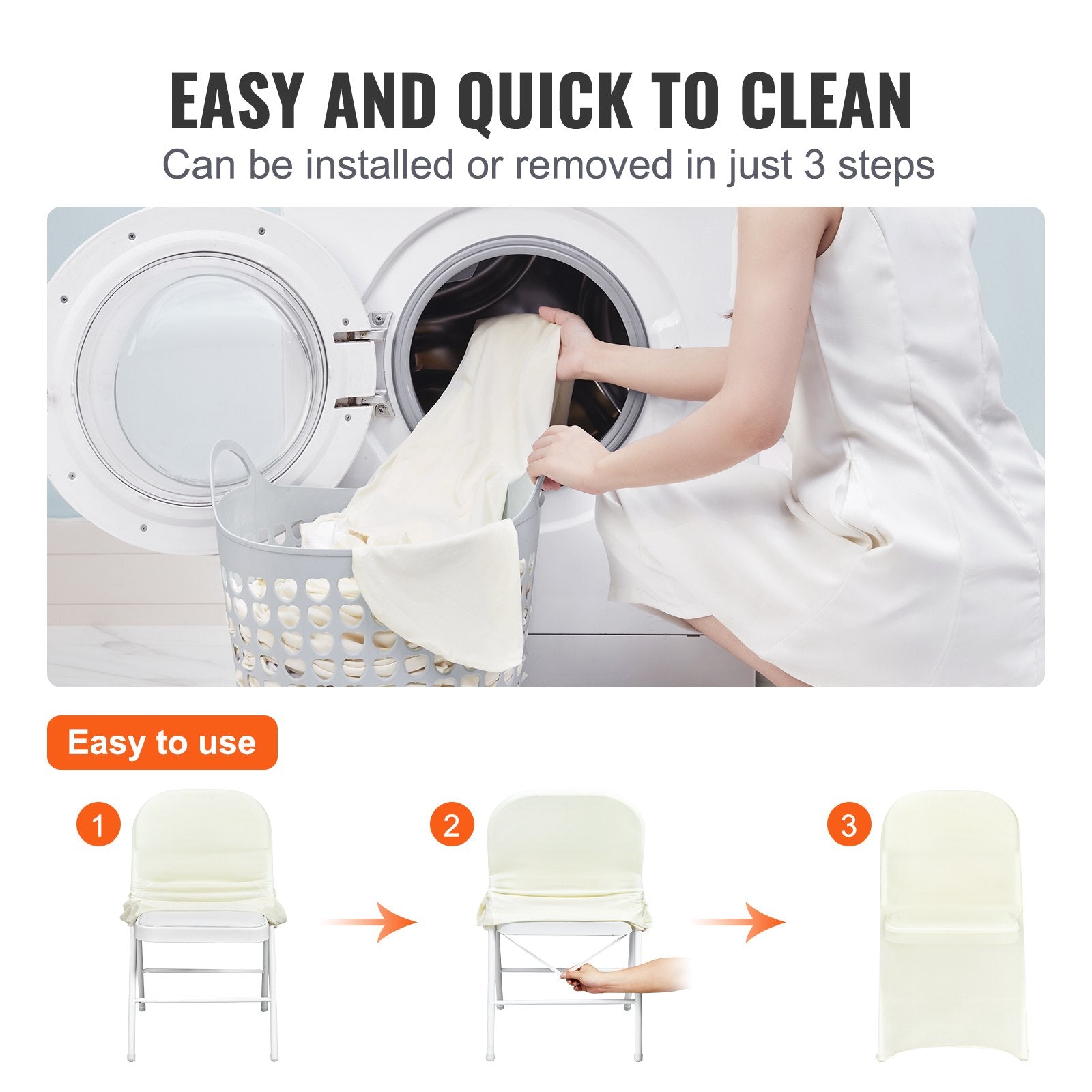 Women's Uggs & Slippers: VEVOR Stretch Spandex Folding Chair Covers, Universal Fitted Chair Cover, Removable Washable Protective Slipcovers, for Wedding, Holiday, Banquet, Party, Celebration, Dining (30PCS Ivory White)