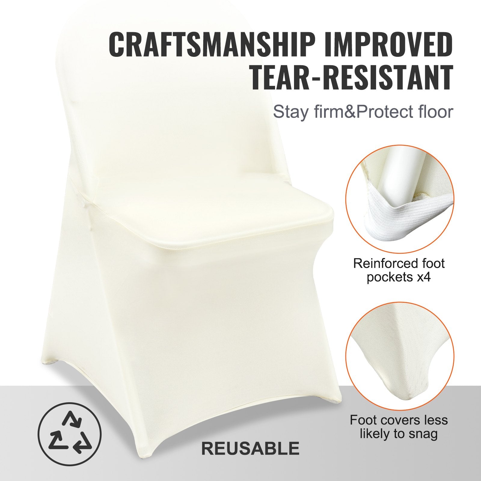 Women's Uggs & Slippers: VEVOR Stretch Spandex Folding Chair Covers, Universal Fitted Chair Cover, Removable Washable Protective Slipcovers, for Wedding, Holiday, Banquet, Party, Celebration, Dining (30PCS Ivory White)