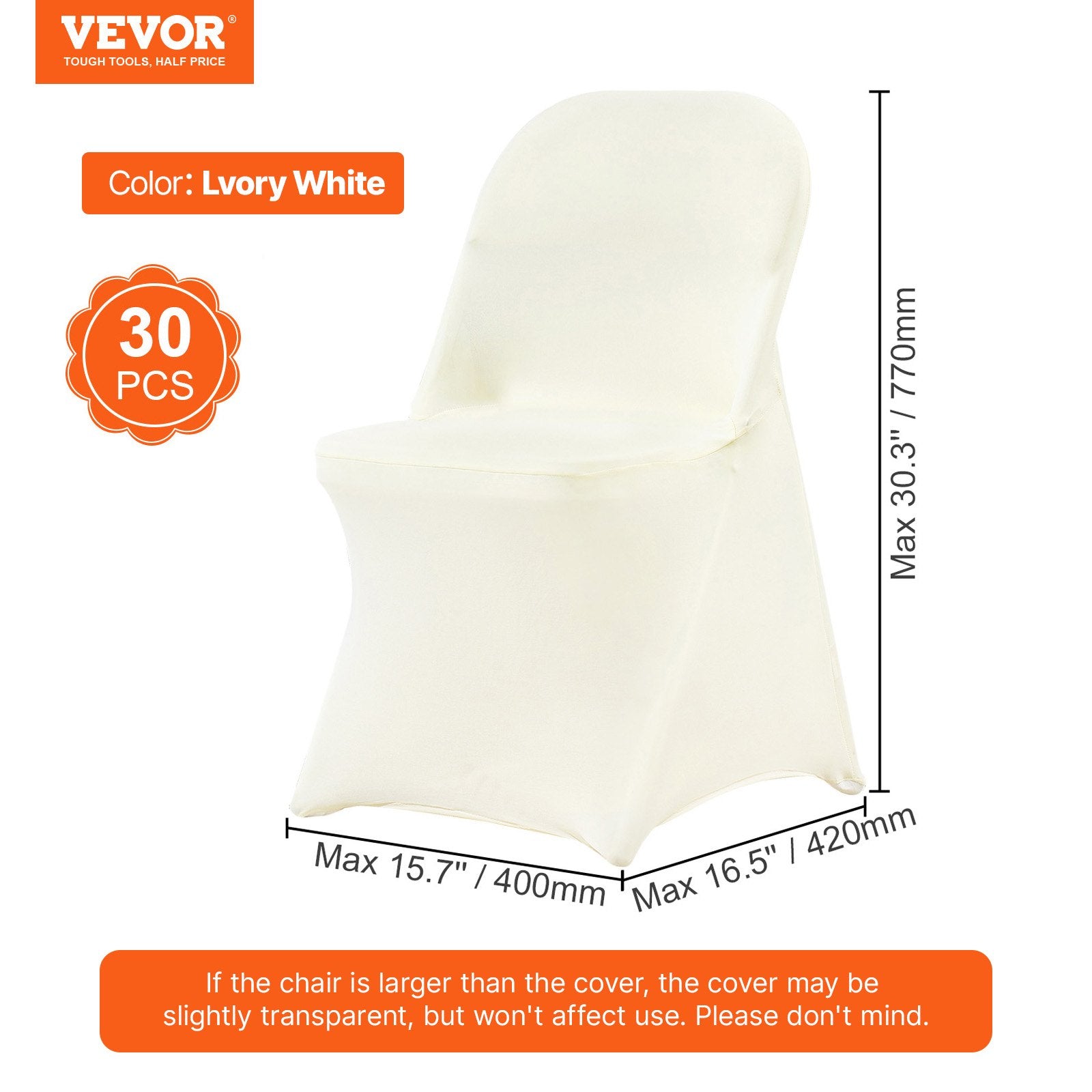 Women's Uggs & Slippers: VEVOR Stretch Spandex Folding Chair Covers, Universal Fitted Chair Cover, Removable Washable Protective Slipcovers, for Wedding, Holiday, Banquet, Party, Celebration, Dining (30PCS Ivory White)