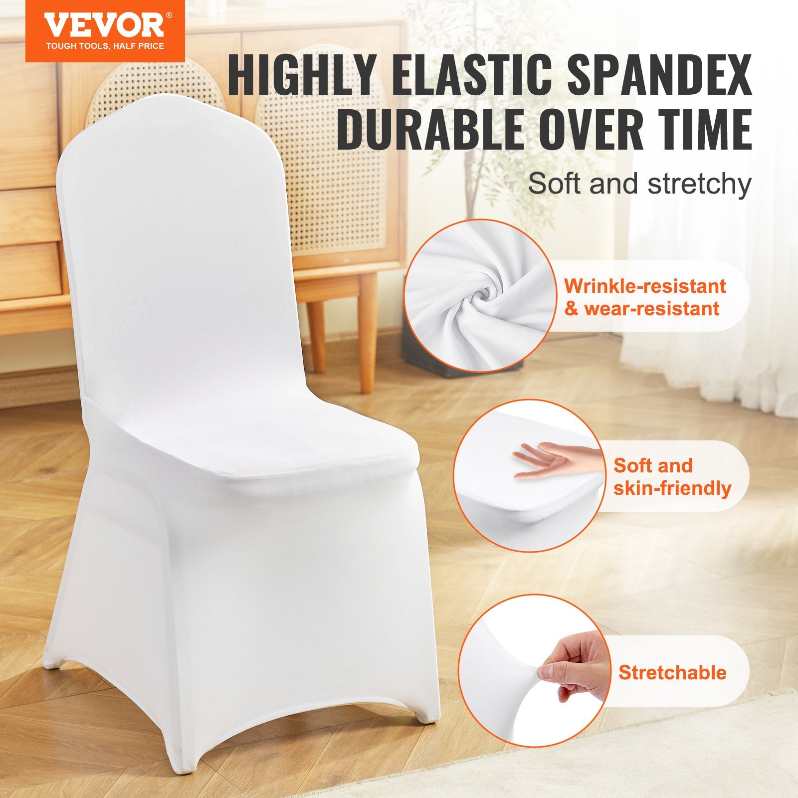 Women's Uggs & Slippers: VEVOR Stretch Spandex Folding Chair Covers, Universal Fitted Chair Cover, Removable Washable Protective Slipcovers, for Wedding, Holiday, Banquet, Party, Celebration, Dining (30PCS White)