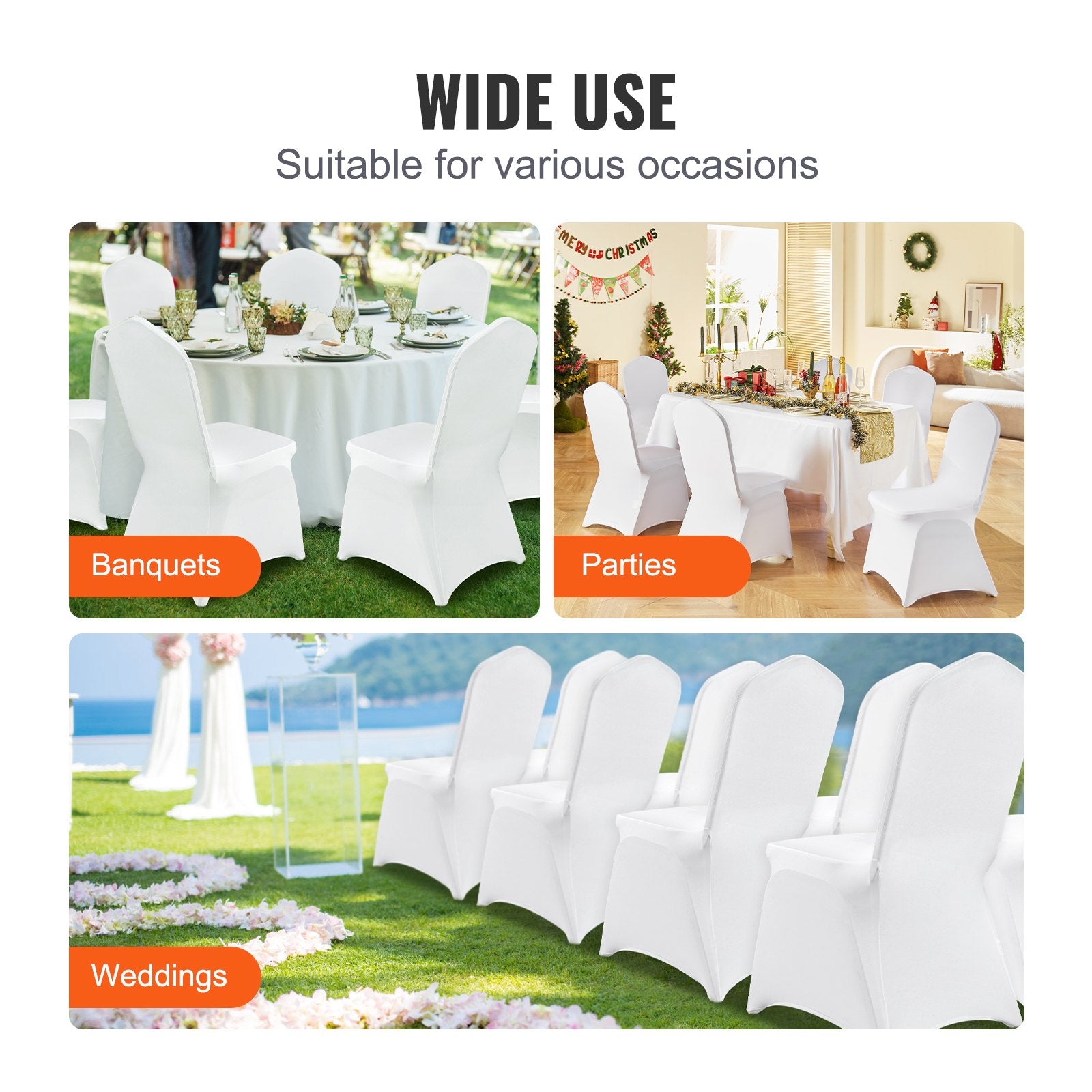 Women's Uggs & Slippers: VEVOR Stretch Spandex Folding Chair Covers, Universal Fitted Chair Cover, Removable Washable Protective Slipcovers, for Wedding, Holiday, Banquet, Party, Celebration, Dining (30PCS White)