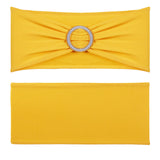 Dining Set: VEVOR Stretch Spandex Chair Sashes, Chair Slipcover and Stretch Chair Sash with Round Buckle, Elastic Chair Bands, Fitting Wedding, Holiday, Banquet, Party Chair Decoration (50 PCS Golden Yellow)