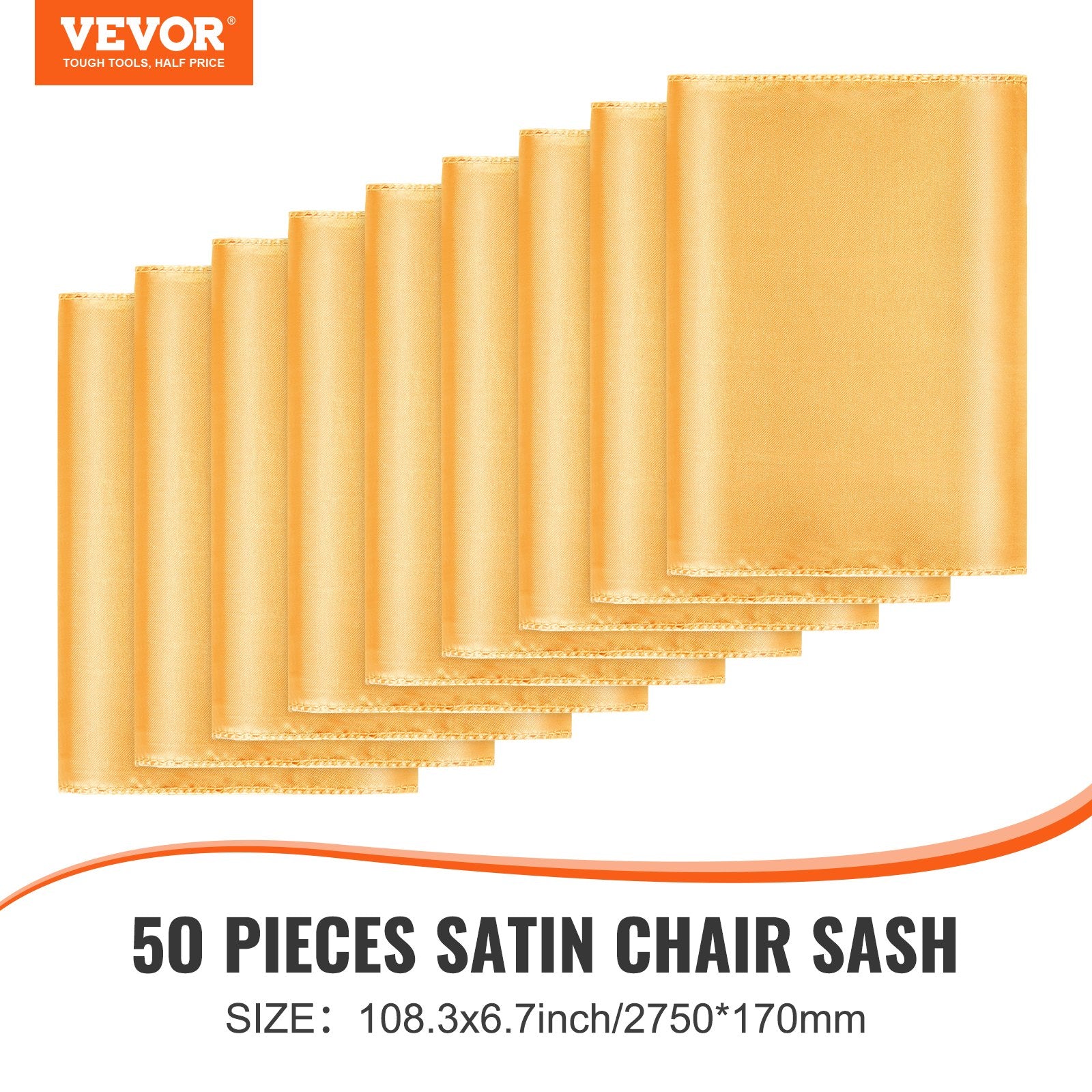 Dining Set: VEVOR Stretch Spandex Chair Sashes Bows, Chair Slipcover and Stretch Chair Sash, Elastic Chair Bands, Fitting Wedding, Holiday, Banquet, Party, Celebration Chair Decoration (50 PCS Gold)
