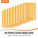 Dining Set: VEVOR Stretch Spandex Chair Sashes Bows, Chair Slipcover and Stretch Chair Sash, Elastic Chair Bands, Fitting Wedding, Holiday, Banquet, Party, Celebration Chair Decoration (50 PCS Gold)