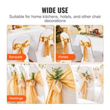 Dining Set: VEVOR Stretch Spandex Chair Sashes Bows, Chair Slipcover and Stretch Chair Sash, Elastic Chair Bands, Fitting Wedding, Holiday, Banquet, Party, Celebration Chair Decoration (50 PCS Gold)