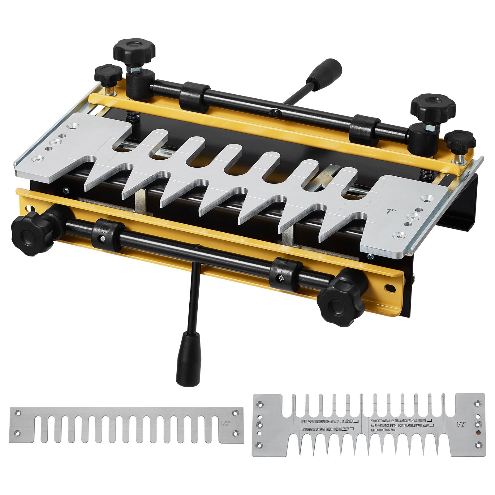 Hand Tools: VEVOR Dovetail Jig, 310 mm Width, Dove Tailing Router Jigs with 4 Router Bits & 6 Templates, Precise Alignment Dove Tail Jig, Mortise and Tenon Woodworking Tools for Furniture & Wood Cabinet Making