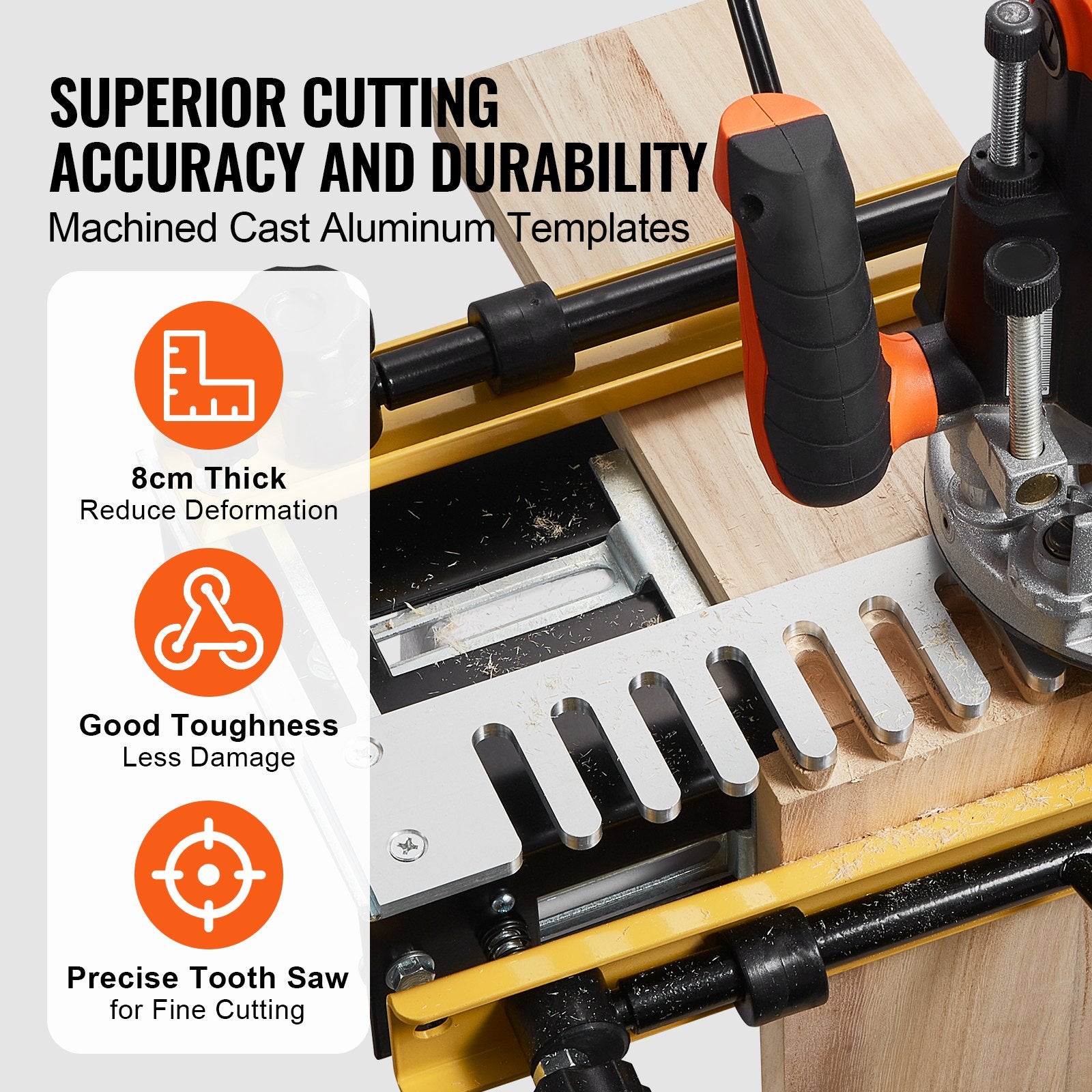 Sanding Accessories: VEVOR Dovetail Jig, 310 mm Width, Dove Tailing Router Jigs with Router Bit & 1/2” Template, Precise Alignment Dove Tail Jig, Mortise and Tenon Jig Woodworking Tools for Furniture & Wood Cabinet Making