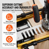Sanding Accessories: VEVOR Dovetail Jig, 310 mm Width, Dove Tailing Router Jigs with Router Bit & 1/2” Template, Precise Alignment Dove Tail Jig, Mortise and Tenon Jig Woodworking Tools for Furniture & Wood Cabinet Making