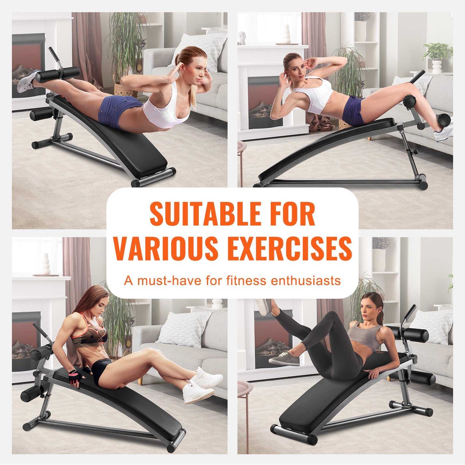 Exercise Benches: VEVOR Weight Bench Adjustable Situp Incline Bench for Home Gym Strength Training