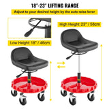 Towel Racks & Holders: VEVOR Shop Stool, 135 kg Rolling Garage Stool, 56 cm to 66 cm Adjustable Height Mobile Rolling Gear Seat, Round Tray Garage Pneumatic Stool, All-Terrain 12.7 cm Casters with Two Brakes Mechanic Seat