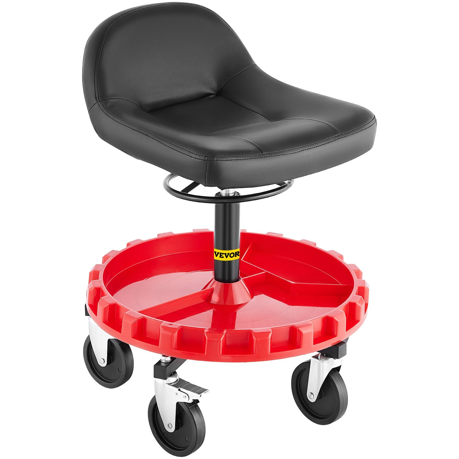 Towel Racks & Holders: VEVOR Shop Stool, 135 kg Rolling Garage Stool, 56 cm to 66 cm Adjustable Height Mobile Rolling Gear Seat, Round Tray Garage Pneumatic Stool, All-Terrain 12.7 cm Casters with Two Brakes Mechanic Seat