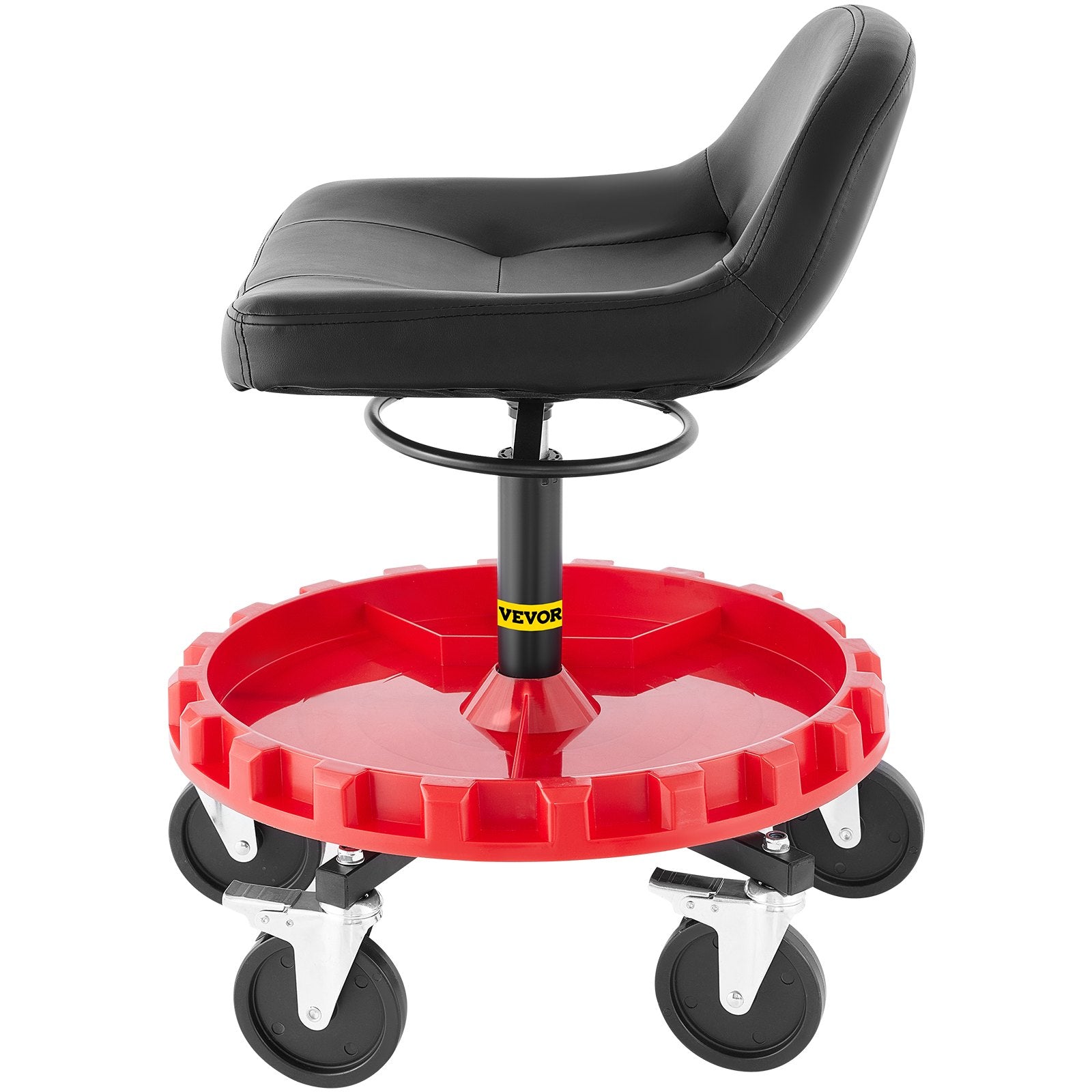 Towel Racks & Holders: VEVOR Shop Stool, 135 kg Rolling Garage Stool, 56 cm to 66 cm Adjustable Height Mobile Rolling Gear Seat, Round Tray Garage Pneumatic Stool, All-Terrain 12.7 cm Casters with Two Brakes Mechanic Seat