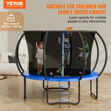 Trampolines & Accessories: VEVOR 10FT Trampoline, 330 lbs Trampoline with Enclosure Net, Ladder, and Curved Pole, Heavy Duty Trampoline with Jumping Mat and Spring Cover Padding, Outdoor Recreational Trampolines for Kids Adults