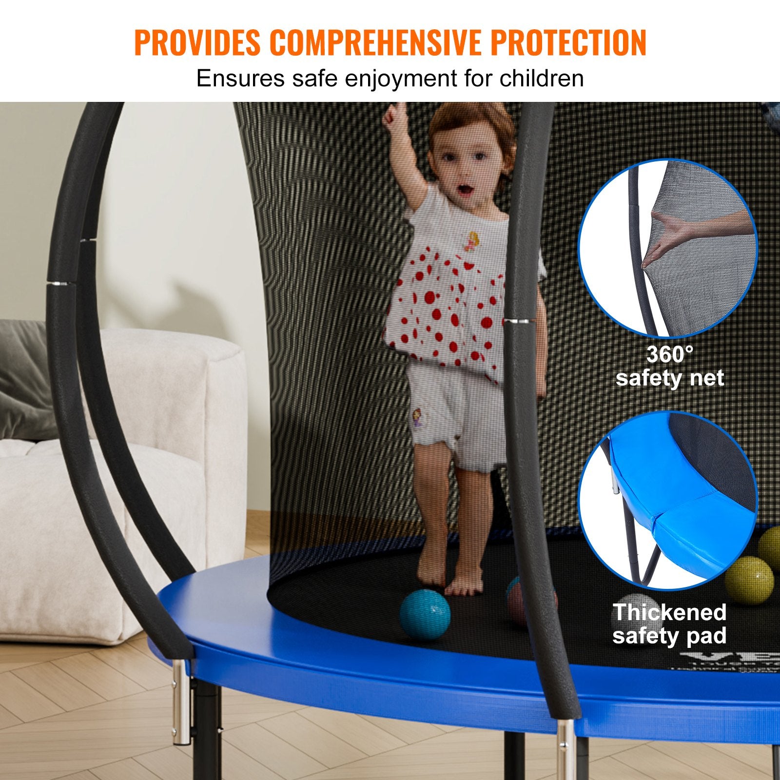 Trampolines & Accessories: VEVOR 10FT Trampoline, 330 lbs Trampoline with Enclosure Net, Ladder, and Curved Pole, Heavy Duty Trampoline with Jumping Mat and Spring Cover Padding, Outdoor Recreational Trampolines for Kids Adults