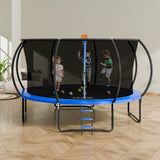 Trampolines & Accessories: VEVOR 14FT Trampoline, 450 lbs Trampoline with Enclosure Net, Ladder, and Curved Pole, Heavy Duty Trampoline with Jumping Mat and Spring Cover Padding, Outdoor Recreational Trampolines for Kids Adults
