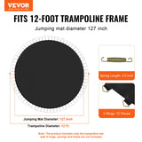 Beds & Bed Frames: VEVOR Replacement Trampoline Mat Fits 12ft Frame 72 V-Rings 5.5" Spring Length