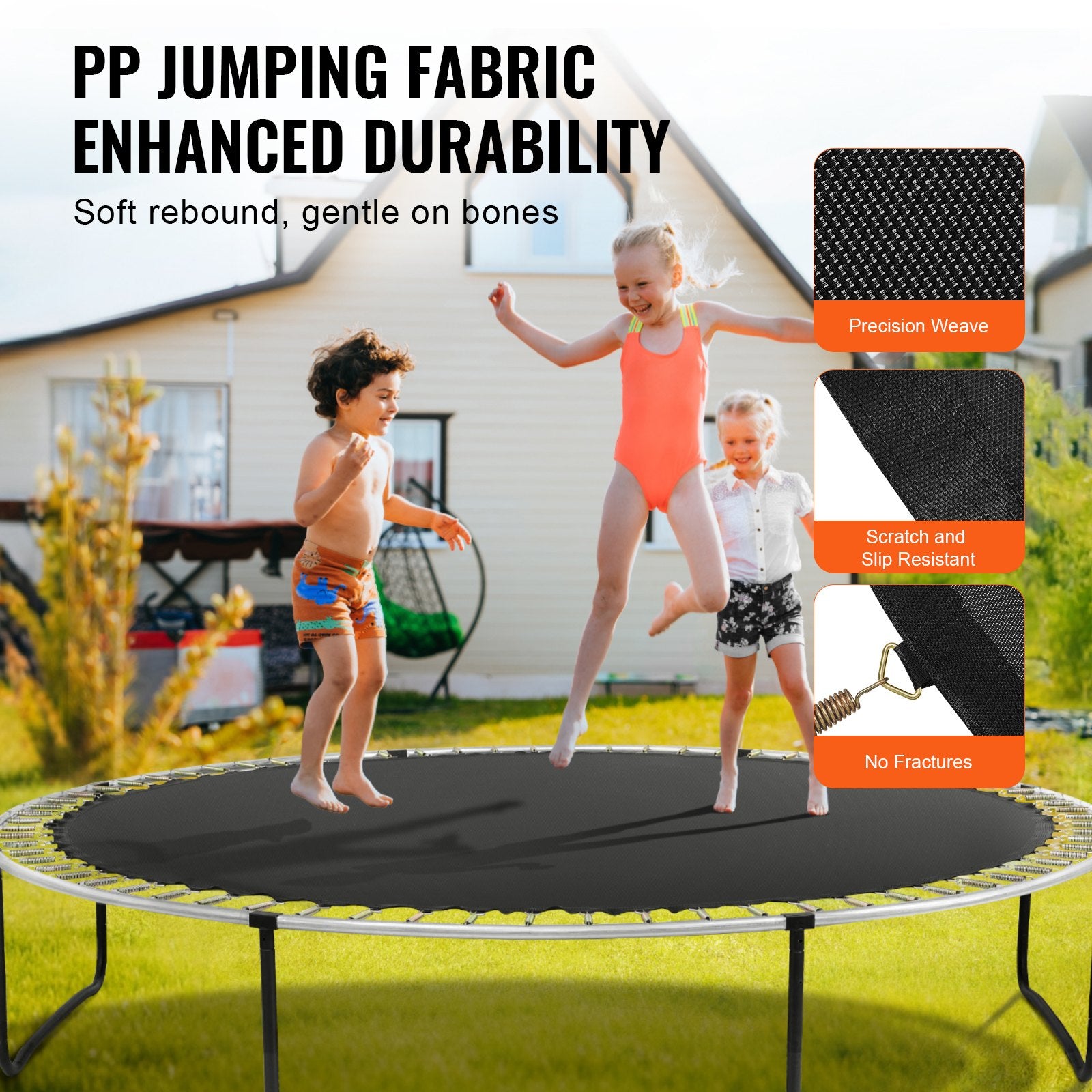 Beds & Bed Frames: VEVOR Replacement Trampoline Mat Fits 12ft Frame 72 V-Rings 5.5" Spring Length
