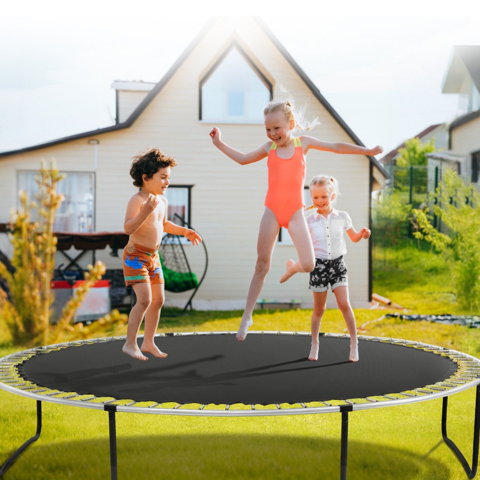 Beds & Bed Frames: VEVOR Replacement Trampoline Mat Fits 12ft Frame 72 V-Rings 5.5" Spring Length