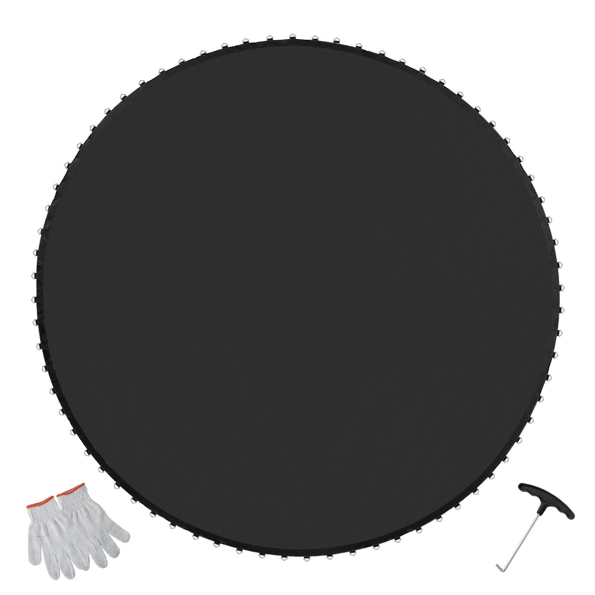 Replacement Trampoline Mat, Jumping Mat Fits 15ft Frame, Universal Jumping Mat for 15ft Round Trampoline, Reinforce UV-Resistant Mat with Spring Tool & Durable V-Rings, Fit 7" Spring Length