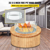 Fire Pits: VEVOR Fire Pit Wind Guard, Glass Flame Guard, Round Glass Shield, 1/4-Inch Thick Fire Table, Clear Tempered Glass Flame Guard, Aluminum Alloy Feet for Propane, Gas, Outdoor (23 x 23 x 6 Inch)