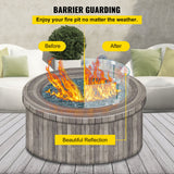Fire Pits: VEVOR Fire Pit Wind Guard, Glass Flame Guard, Round Glass Shield, 1/4-Inch Thick Fire Table, Clear Tempered Glass Flame Guard, Aluminum Alloy Feet for Propane, Gas, Outdoor (23 x 23 x 6 Inch)