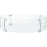 Fire Pits: VEVOR Fire Pit Wind Guard, Glass Flame Guard, Round Glass Shield, 1/4-Inch Thick Fire Table, Clear Tempered Glass Flame Guard, Aluminum Alloy Feet for Propane, Gas, Outdoor (23 x 23 x 6 Inch)