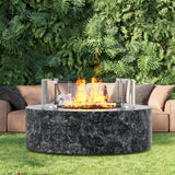 Fire Pits: VEVOR Fire Pit Wind Guard, 23 x 23 x 8 Inch Glass Flame Guard, Round Glass Shield, 1/4-Inch Thick Fire Table, Clear Tempered Glass Flame Guard, Aluminum Alloy Feet for Propane, Gas, Outdoor