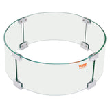 Fire Pits: VEVOR Fire Pit Wind Guard, 23 x 23 x 8 Inch Glass Flame Guard, Round Glass Shield, 1/4-Inch Thick Fire Table, Clear Tempered Glass Flame Guard, Aluminum Alloy Feet for Propane, Gas, Outdoor