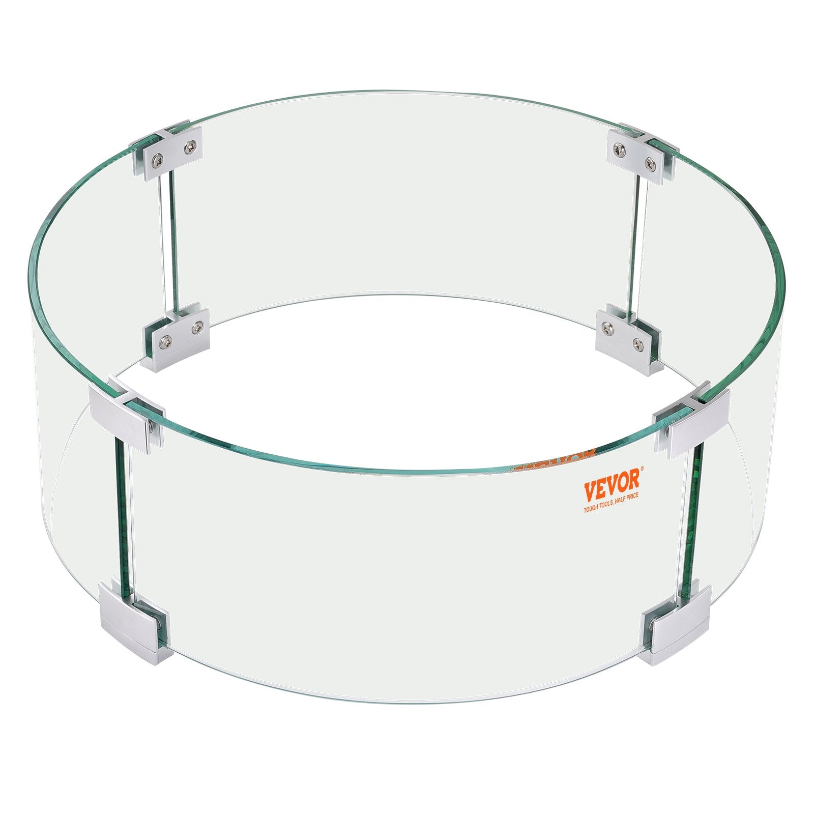 Fire Pits: VEVOR Fire Pit Wind Guard, 26 x 26 x 6 Inch Glass Flame Guard, Round Glass Shield, 1/4-Inch Thick Fire Table, Clear Tempered Glass Flame Guard, Steady Feet Tree Pit Guard for Propane, Gas, Outdoor
