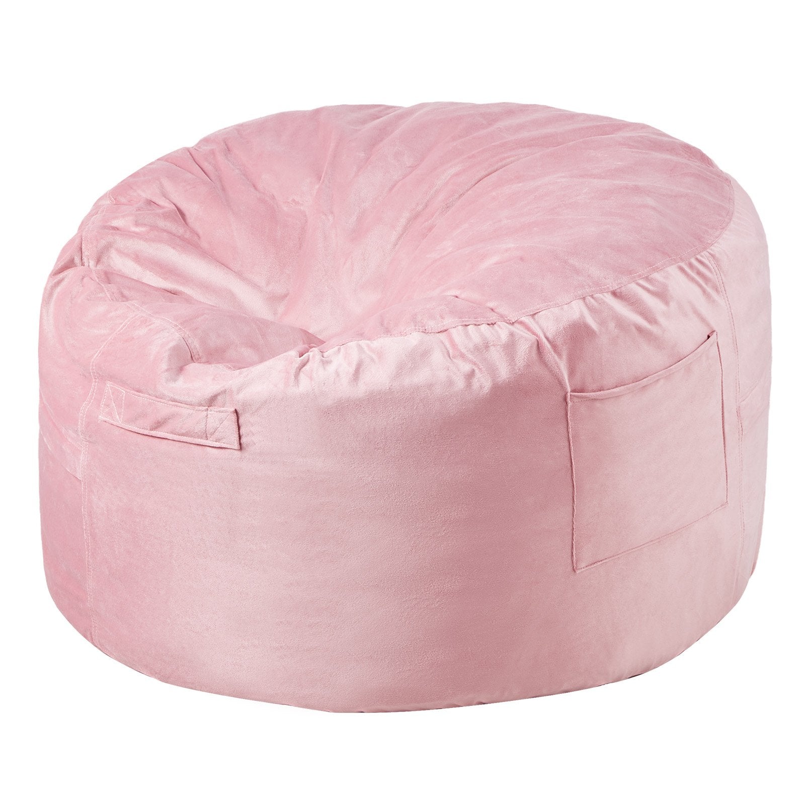 Outdoor Chairs: VEVOR 91 cm Round Bean Bag Chair with Removable Cover & Dutch Velvet Pink