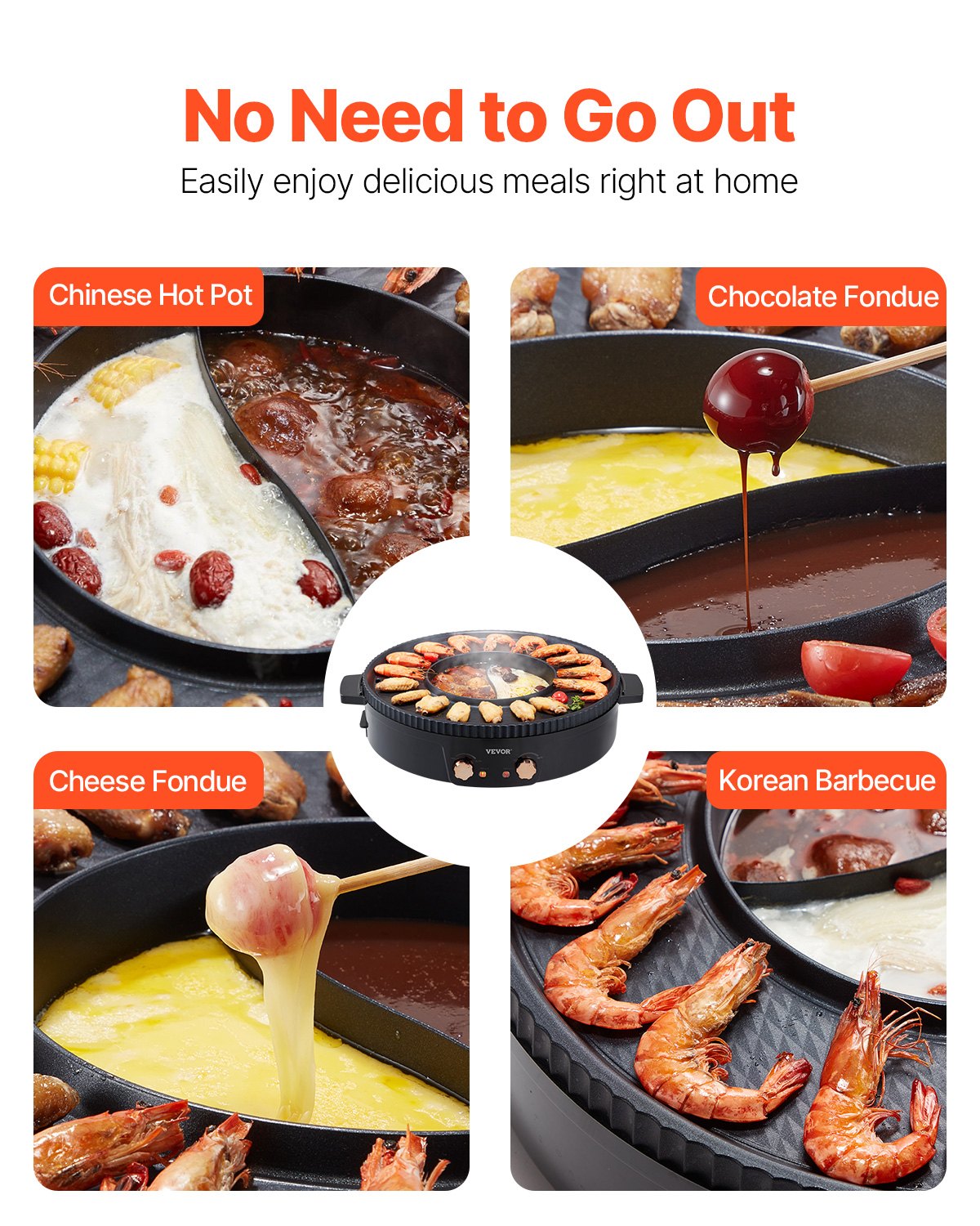 BBQ Tools: VEVOR Hot Pot with Grill 1800W 2-in-1 Electric Smokeless Grill and Hot Pot