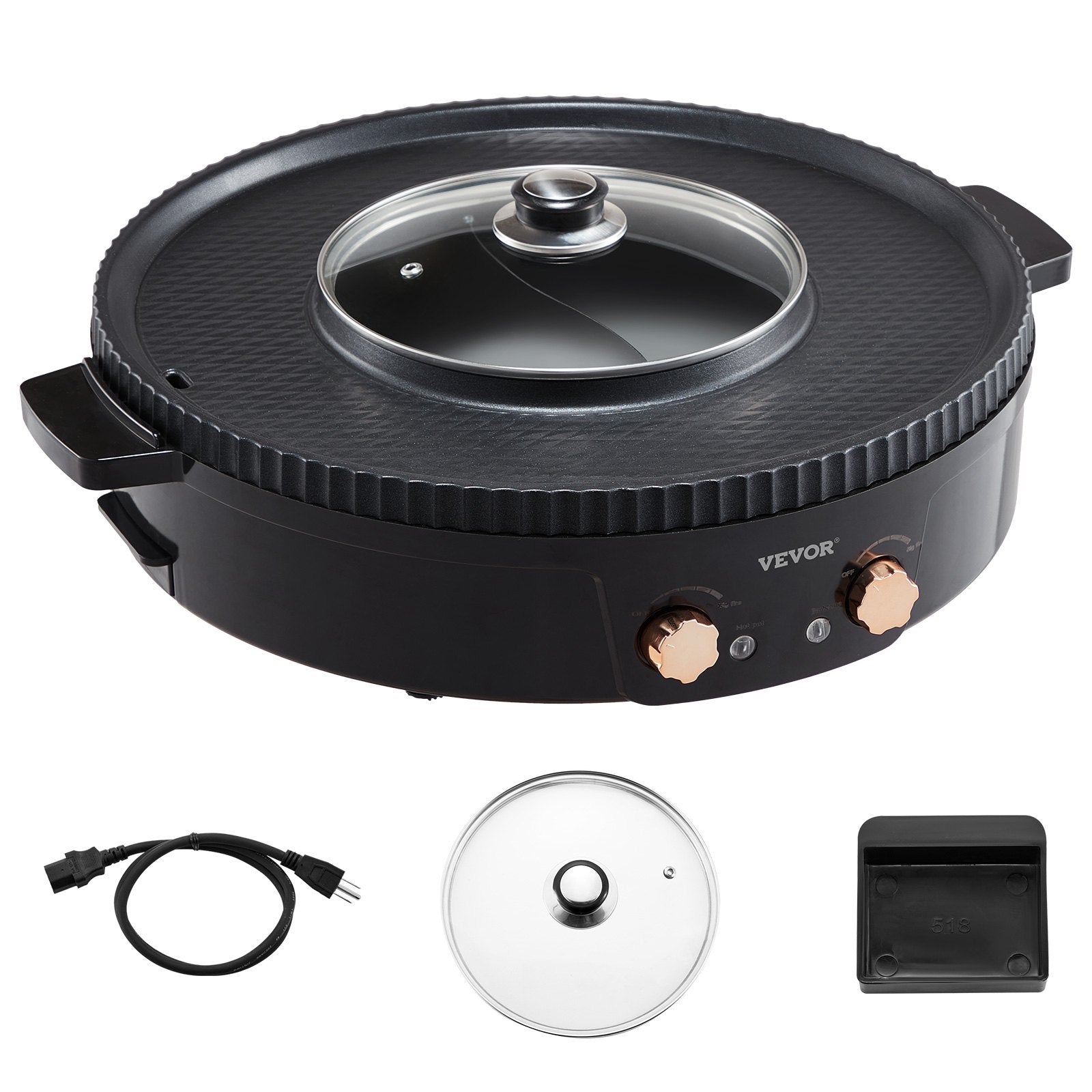 BBQ Tools: VEVOR Hot Pot with Grill 1800W 2-in-1 Electric Smokeless Grill and Hot Pot