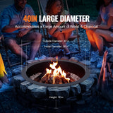 Pool Covers & Accessories: VEVOR Fire Pit Ring, 40-Inch Outer/36-Inch Inner Diameter, 10inch Height 2.5mm Thick Fire Pit Insert, Heavy Duty Carbon Steel Liner DIY Campfire Ring above or In-Ground, for Outdoor Camping, Bonfires