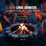 Fire Pits: VEVOR Fire Pit Ring Round 45 Inch Outer Steel Liner DIY Campfire Ring Firepit